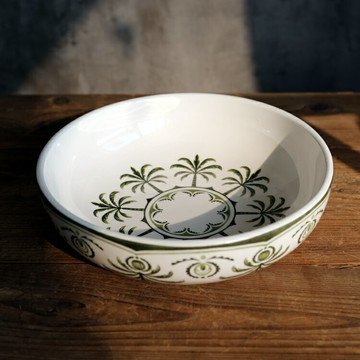 個性椰子樹深盤大菜盤餛飩碗面條碗沙拉碗釉下彩陶瓷餐具西餐盤