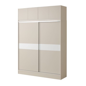 直人木業-RJ北歐奶油風緩衝滑門高被櫥衣櫃164公分