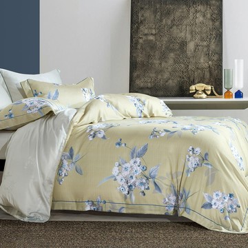 FOCA 100%純天絲枕套床包枕套組  空谷幽幽  雙人床