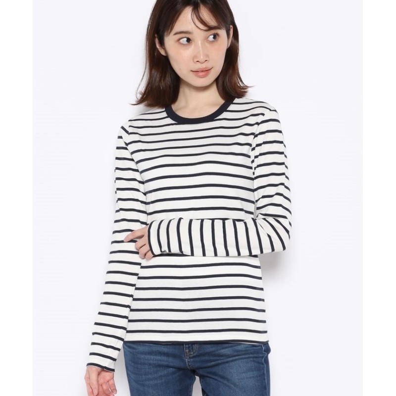 PETIT BATEAU プチバトー ミラレボーダー 長袖ワンピース 110cm