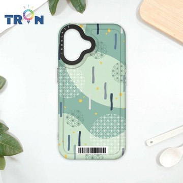 TRON IPhone 16 日系和風圓點落雨系列 防摔太空載具殼 透黑 軟硬 手機殼