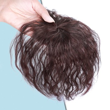 補發頂卷發片女遮白發頭頂補發片輕薄全真發短卷發蓬松自然假發片