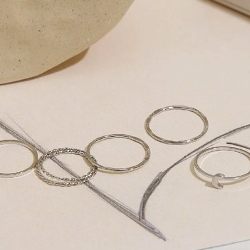 【BONNY&READ飾品】  韓國熱銷款 戒指 戒指組 [韓國] 指縫間的光線戒指組