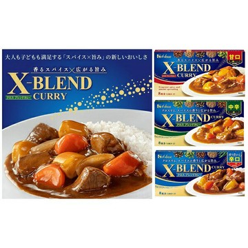 【江戶物語】HOUSE 好侍食品 X-BLEND 咖哩塊 8皿分 甘口/中辛/辛口 咖哩磚 料理湯塊 日式咖哩 日本進口