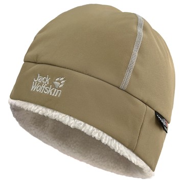 Jack Wolfskin 羊羔絨防水保暖帽 (PORELLE 防水 + PrimaLoft 保暖紗)『卡其』