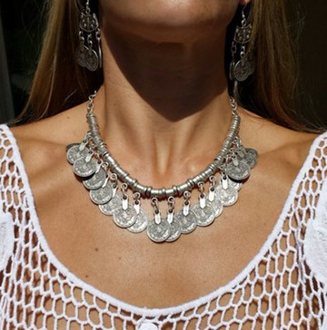 【JP.美日韓】歐美錢幣 鎖骨項鍊 男 女 配戴 項鍊 鎖骨 短鍊