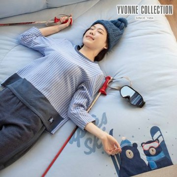 YVONNE 以旺傢飾 伯恩熊 雙人四季被-冰河藍