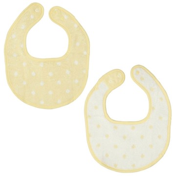 akachan honpo - 圍兜2件組-毛巾布-黃色 (70~95cm)