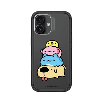 iPhone 16 Mod NX 黑 - 貓貓蟲咖波 Bugcat Capoo - 咖波好朋友趴趴睡