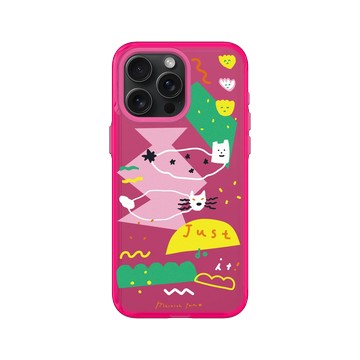 iPhone 15 Pro Max Clear 粉漾桃 - MacaronToe 馬卡龍腳趾 - 麻糬貓與綠怪獸 Ｍochi & Green