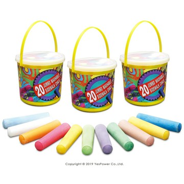 CH-10 SideWalk 胖胖環保粉筆 20色/白色 20支裝(4桶以下可超取)