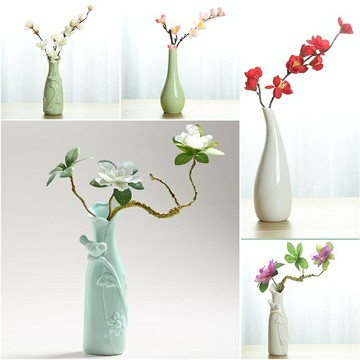 小清新花瓶 歐式迷你 乾燥花水培花插 創意陶瓷白色 辦公室客廳餐桌擺件