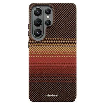 Bebehome 格紋漸層磨砂手機殼 支援MagSafe  日落  Samsung Galaxy S26 Ultra