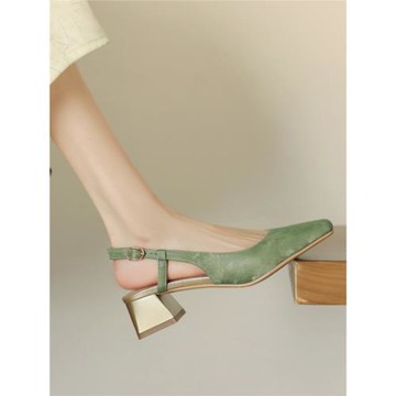 大碼中跟涼鞋女41一43夏季包頭國風粗跟高跟鞋配裙子2024新款女鞋