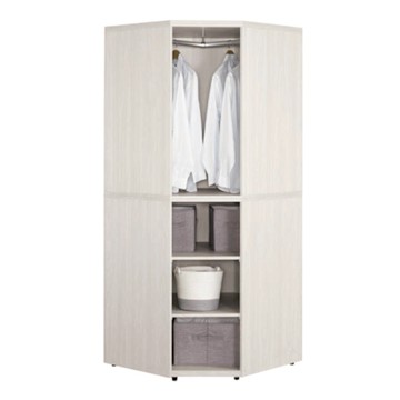 文創集 克萊2.8尺單吊多格轉角式衣櫃-84x847x202cm免組