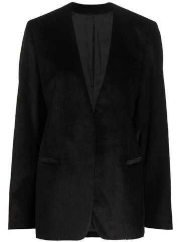 TOTEME - collarless corduroy blazer - women - Cotton/Viscose/Viscose - 36 - Black