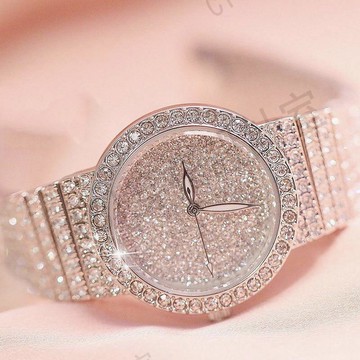 BS.Bling Crystal Diamond 女士手錶鋼手鍊連衣裙女士手錶 滿天星手錶 女錶 學生手錶 閨蜜手錶【亞德機械五金家居】