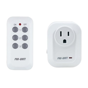 PRO-WATT 華志 無線遙控插座 1對1 AC 110V/60Hz 433.92MHz  8cm  白色  1組
