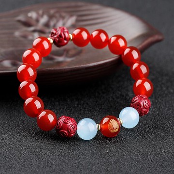 年屬蛇巳申普賢菩薩十二生肖手鏈男女朱砂結瑞保歲手繩