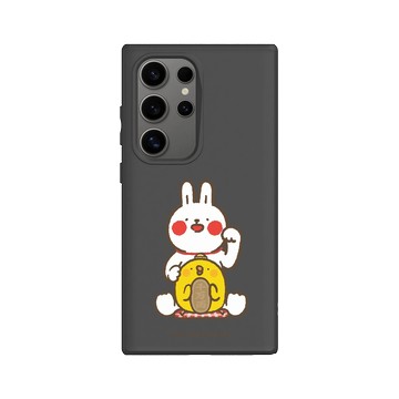 Galaxy S24 Ultra SolidSuit 黑 - 懶散兔與啾先生 Lazy Rabbit and Mr.Chu - 招財