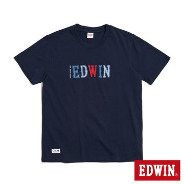 EDWIN 男款 再生系列 CORE 英文字母印花短袖T恤(丈青色)
