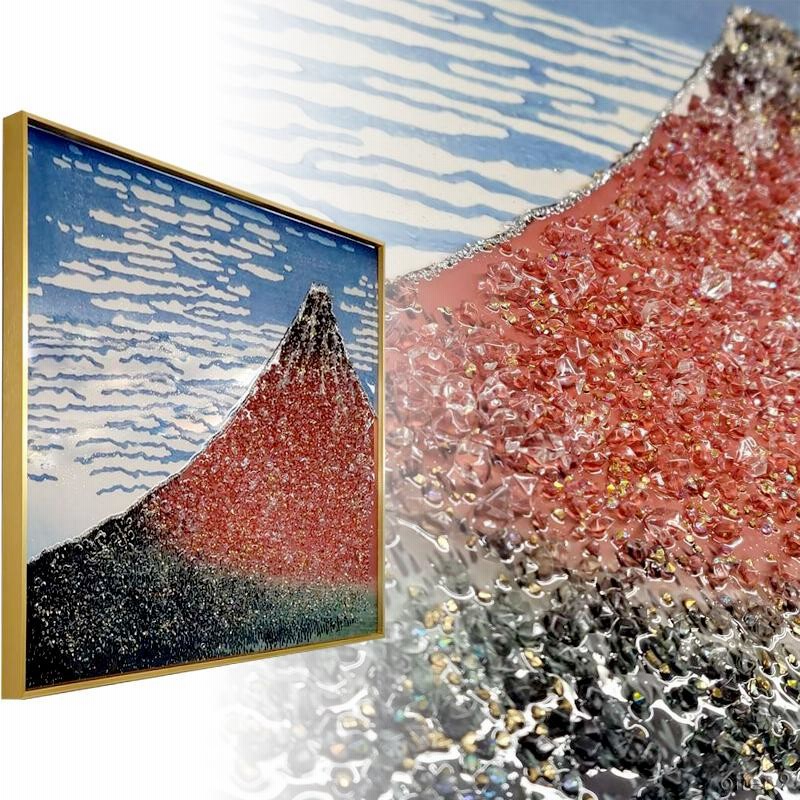 富士山 アートパネル 水晶絵 インテリアフレーム おしゃれ 玄関 大型 