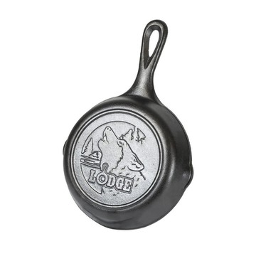 LODGE 野生動物系列 電磁爐適用鑄鐵露營煎鍋 美國製 狼  1個  17cm