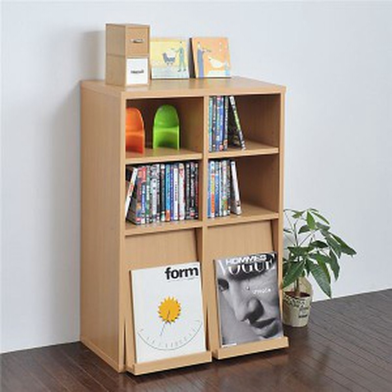 モダン マガジンラック 雑誌収納 ナチュラル 幅60cm フラップ扉付き収納 2段 可動棚付き 6boxシリーズ リビング 通販 Lineポイント最大1 0 Get Lineショッピング