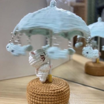 臺灣出貨+免運毛線貓咪手工編織世界下起小魚DIYdiy可愛材料擺件禮物閨蜜