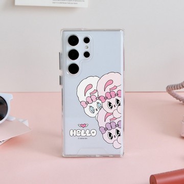 艾絲樂小兔萌萌探頭防摔透明SAMSUNG手機殼