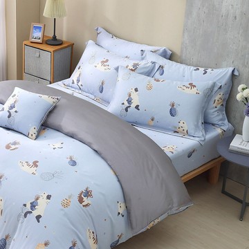 雙人薄被套/ 天絲300織 / 天絲 萊賽爾 / 喵喵里歐 [鴻宇] 台灣製 - T20192