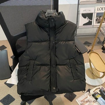 秋冬新款羽絨棉馬甲女pu防水外套馬夾百搭坎肩背心寬鬆外穿潮