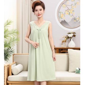 媽媽睡裙 夏季無袖 2024新款莫代爾女款中老年夏裝夏款中年女睡衣