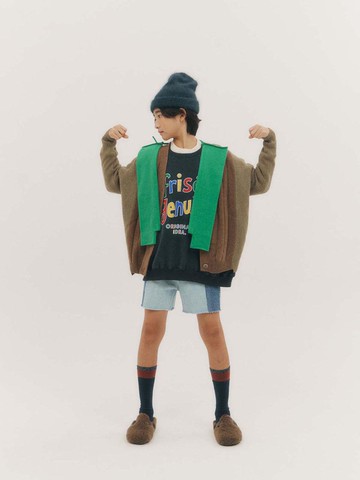 Vintage Wool Blend Standard Fit Cardigan [Brown]