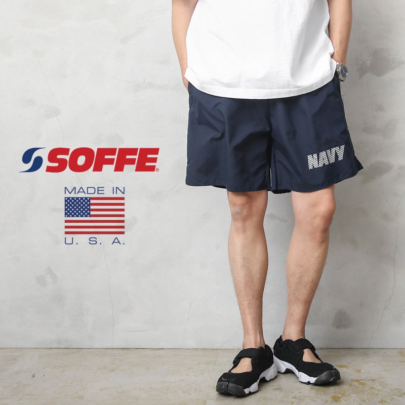 US NAVY USA製 トレーニング パンツ 膝上丈 ネイビー US古着