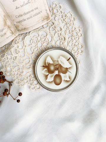 【好日戀物】東德帶回銀邊水果圖案陶瓷杯墊