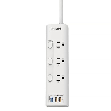 PHILIPS 飛利浦 CHP8430WA/96 3開3插 2USB + Type C PD 20W 延長線  1.8m  白色  1個