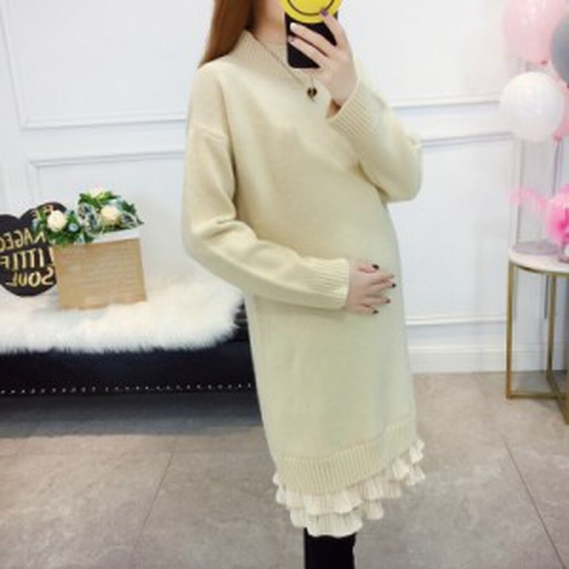 マタニティ ワンピース マタニティー 裾プリーツ ニットワンピース 長袖 ひざ下丈 マタニティウェア ルームウェア ゆったり 大きいサイズ 通販 Lineポイント最大1 0 Get Lineショッピング