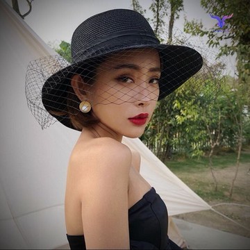 赫本帽帽子法式氣質優雅女士夏天防曬沙灘漁夫帽復古草帽出游網紅