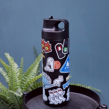 【PERCENTAGE】 PERCENTAGE-500ml 吸管保溫瓶(貼紙款)