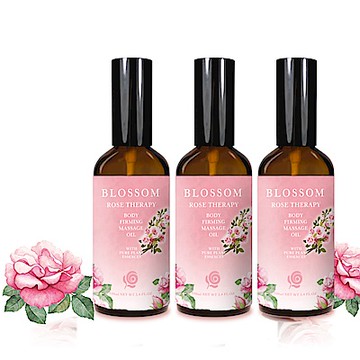 BLOSSOM玫瑰植萃曲線緊緻修護美體按摩油(100ML/瓶)X3瓶組
