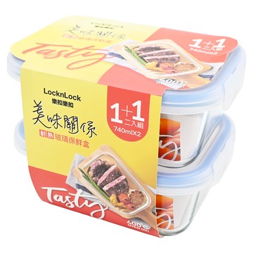LocknLock 樂扣樂扣 美味關係系列 玻璃保鮮盒  1個容器 + 1個蓋子  1組