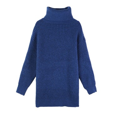 小個子時尚內搭毛衣裙女秋冬新款高領中長款寬松針織連衣裙打底裙