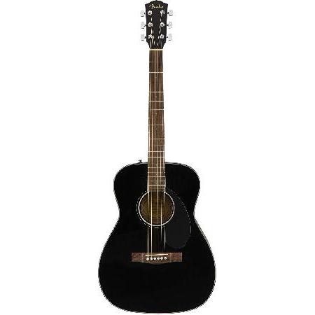 Fender CC-60S Concert Acoustic Guitar Black Bundle with Gig Bag, Tuner, Strap, Strings, Picks, Fender Play Online Lessons, Instructional Book, and A