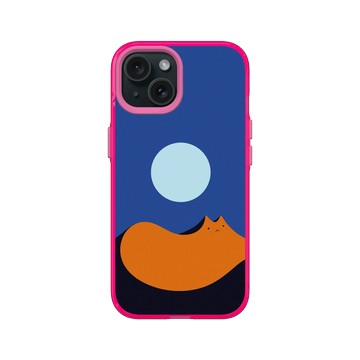 iPhone 15 Clear 粉漾桃 - ilovedoodle (Lim Heng Swee) - Lunar Mirage Cat - 月光貓