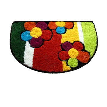 G+居家 3入花朵造型地墊40x60cm半圓形