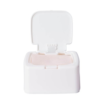 威瑪索 化妝棉防塵收納盒 迴紋針 彈蓋式設計-白色