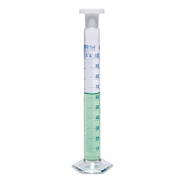 《ISOLAB》有栓量筒 A級 Class A Cylinder, Graduated, Polyethylene Stopper