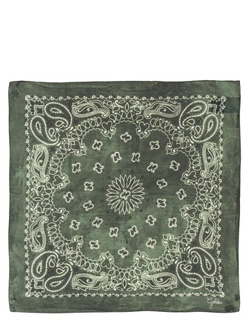 golden goose scarf with paisley pattern