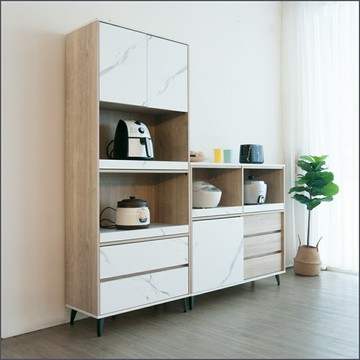 2尺電器櫃+4尺餐櫃 二件組 餐邊櫃 櫥櫃 廚房收納櫃【126SET001B】Leader傢居館126-C31+C33